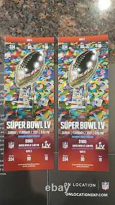 TWO TICKET STUBS SUPER BOWL LV 55 Kansas City Chiefs Tampa Bay Buccaneers 2/7/21