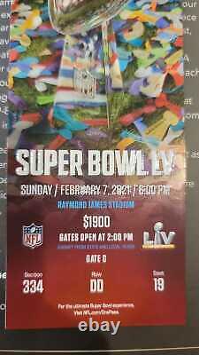 TWO TICKET STUBS SUPER BOWL LV 55 Kansas City Chiefs Tampa Bay Buccaneers 2/7/21