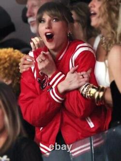 Taylor Swift Super Bowl 58 Kansas City Chiefs WEAR Erin Andrews Full-Zip Jacket