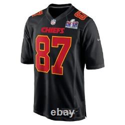 Travis Kelce #87 Kansas City Chiefs Super Bowl LVIII 58 Game Jersey Black XL