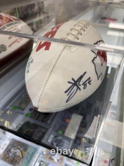 Travis Kelce Autographed KC Chiefs Super Bowl LIV White Logo Football with Case