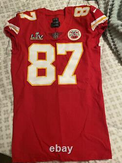 Travis Kelce Game Used Worn Issued Kansas City Chiefs Superbowl Jersey Nfl 2021