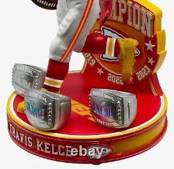 Travis Kelce Kansas City Chiefs 3x Super Bowl LVIII Champs Bobblehead FOCO NEW