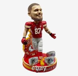 Travis Kelce Kansas City Chiefs 3x Super Bowl LVIII Champs Bobblehead FOCO NEW