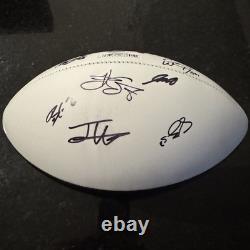 Travis Kelce? Kansas City Chiefs MULTI Signed Super Bowl 59 Ball-Carson Wentz