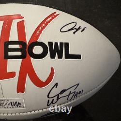 Travis Kelce? Kansas City Chiefs MULTI Signed Super Bowl 59 Ball-Carson Wentz