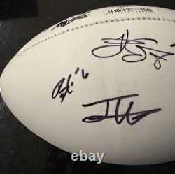 Travis Kelce? Kansas City Chiefs MULTI Signed Super Bowl 59 Ball-Carson Wentz