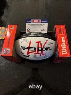 Travis Kelce? Kansas City Chiefs MULTI Signed Super Bowl 59 Ball-Carson Wentz