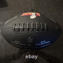 Travis Kelce? Kansas City Chiefs MULTI Signed Super Bowl 59 Ball-Carson Wentz