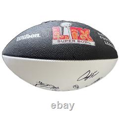 Travis Kelce Kansas City Chiefs MULTI Signed Super Bowl LIX Ball +Carson Wentz