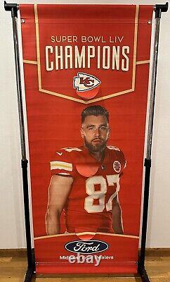 Travis Kelce Kansas City Chiefs Super Bowl Champs Arrowhead Stadium Used Banner