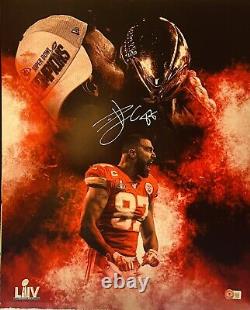 Travis Kelce Signed 16x20 Photo Kansas City Chiefs Rare Super Bowl LIV Beckett