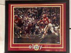 TriStar Len Dawson Signed 16 x 20 Photo Framed withSuper Bowl IV Inscr CHIEFS