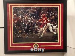 TriStar Len Dawson Signed 16 x 20 Photo Framed withSuper Bowl IV Inscr CHIEFS