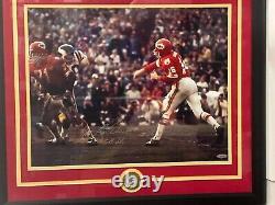 TriStar Len Dawson Signed 16 x 20 Photo Framed withSuper Bowl IV Inscr CHIEFS