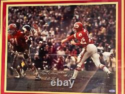 TriStar Len Dawson Signed 16 x 20 Photo Framed withSuper Bowl IV Inscr CHIEFS