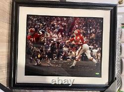 Tristar Len Dawson Signed 16 x 20 Photo Framed withSuper Bowl IV Inscr CHIEFS