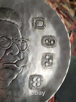 VERY RARE. ART ROONEY The Chief Pewter superbowl Wendell August plate Steelers