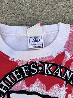 VTG 1994 Kansas City Chiefs Magic Johnson T's AOP Crewneck Sweatshirt XL Rare