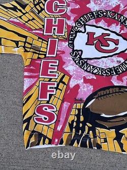 VTG 1994 Kansas City Chiefs Magic Johnson T's AOP Crewneck Sweatshirt XL Rare