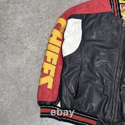 VTG 90s KANSAS CITY CHIEFS Leather Jacket G-III Carl Banks XL NFL SUPER BOWLx 2