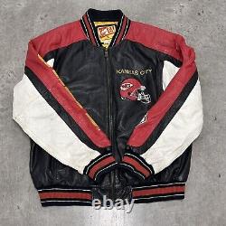 VTG 90s KANSAS CITY CHIEFS Leather Jacket G-III Carl Banks XL NFL SUPER BOWLx 2