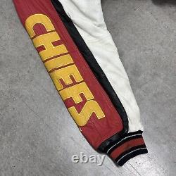VTG 90s KANSAS CITY CHIEFS Leather Jacket G-III Carl Banks XL NFL SUPER BOWLx 2
