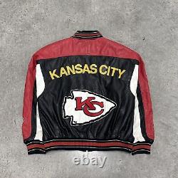 VTG 90s KANSAS CITY CHIEFS Leather Jacket G-III Carl Banks XL NFL SUPER BOWLx 2