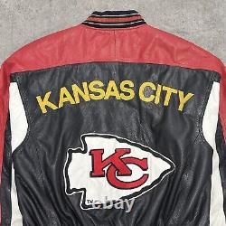 VTG 90s KANSAS CITY CHIEFS Leather Jacket G-III Carl Banks XL NFL SUPER BOWLx 2