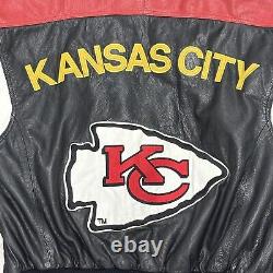 VTG 90s KANSAS CITY CHIEFS Leather Jacket G-III Carl Banks XL NFL SUPER BOWLx 2