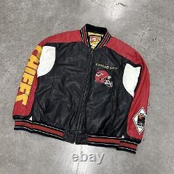 VTG 90s KANSAS CITY CHIEFS Leather Jacket G-III Carl Banks XL NFL SUPER BOWLx 2