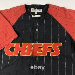 VTG 90s Mirage Kansas City Chiefs Baseball Jersey Button Shirt Pinstripes Large