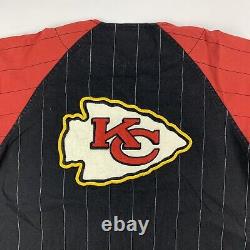 VTG 90s Mirage Kansas City Chiefs Baseball Jersey Button Shirt Pinstripes Large