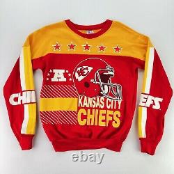 VTG Kansas City Chiefs NFL Football Sweatshirt Red Gold. Small