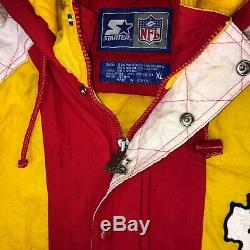 Vintage 90s STARTER NFL Kansas City CHIEFS Super Bowl Champions Puffer Jacket XL