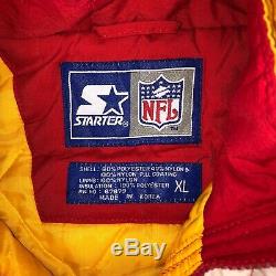 Vintage 90s STARTER NFL Kansas City CHIEFS Super Bowl Champions Puffer Jacket XL
