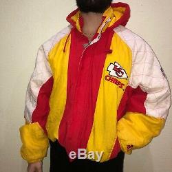 Vintage 90s STARTER NFL Kansas City CHIEFS Super Bowl Champions Puffer Jacket XL