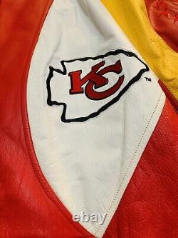 Vintage KANSAS CITY CHIEFS Leather Jacket G-3 Carl Banks 3xl NFL SUPER BOWL