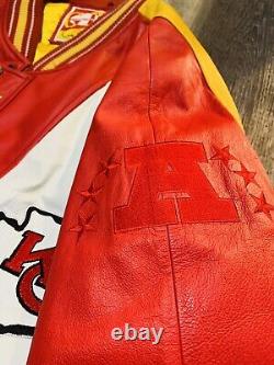 Vintage KANSAS CITY CHIEFS Leather Jacket G-3 Carl Banks 3xl NFL SUPER BOWL
