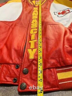 Vintage KANSAS CITY CHIEFS Leather Jacket G-3 Carl Banks 3xl NFL SUPER BOWL