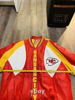 Vintage KANSAS CITY CHIEFS Leather Jacket G-3 Carl Banks 3xl NFL SUPER BOWL