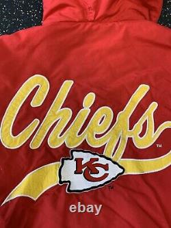 Vintage Kansas City Chiefs Logo 7 Hooded Jacket Men XL Puffer Mahomes Hill Kelce
