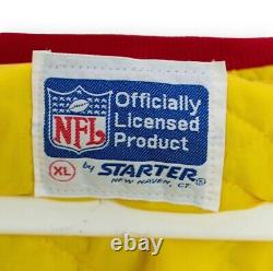 Vintage Kansas City Chiefs NFL Satin Starter Jacket Mahomes Super Bowl Size XL