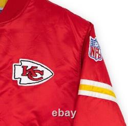 Vintage Kansas City Chiefs NFL Satin Starter Jacket Mahomes Super Bowl Size XL