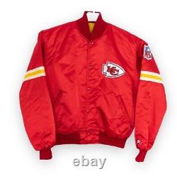 Vintage Kansas City Chiefs NFL Satin Starter Jacket Mahomes Super Bowl Sz Large