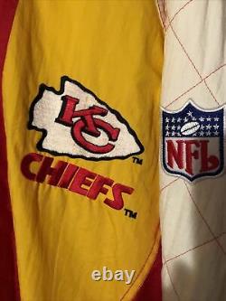 Vintage Kansas City Chiefs Starter Hooded Jacket Full Zip Size Large Red Yellow