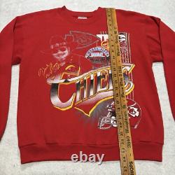 Vintage Kansas City Chiefs Sweatshirt Mens Medium Red WithHat Super Bowl Swift MNF