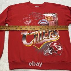 Vintage Kansas City Chiefs Sweatshirt Mens Medium Red WithHat Super Bowl Swift MNF