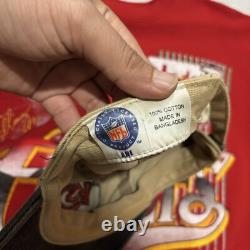 Vintage Kansas City Chiefs Sweatshirt Mens Medium Red WithHat Super Bowl Swift MNF