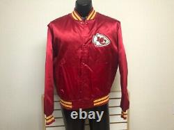 Vintage Kansas City Chiefs satin LOCKER LINE Jacket Size Large NICE USA
